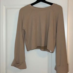 MinkPink tan cropped sweater Sz S. NWT